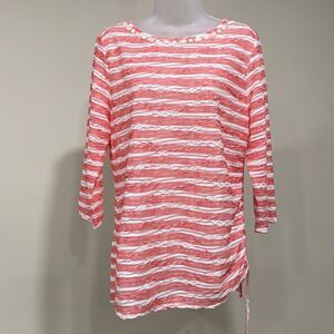 NWOT Ruby Rd striped pink and white blouse.  Size M medium 8/10